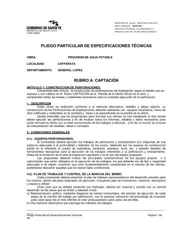 pliego particular de especificaciones técnicas - Gobierno de la ...