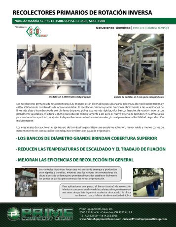 recolectores primarios de rotación inversa - Prime Equipment Group