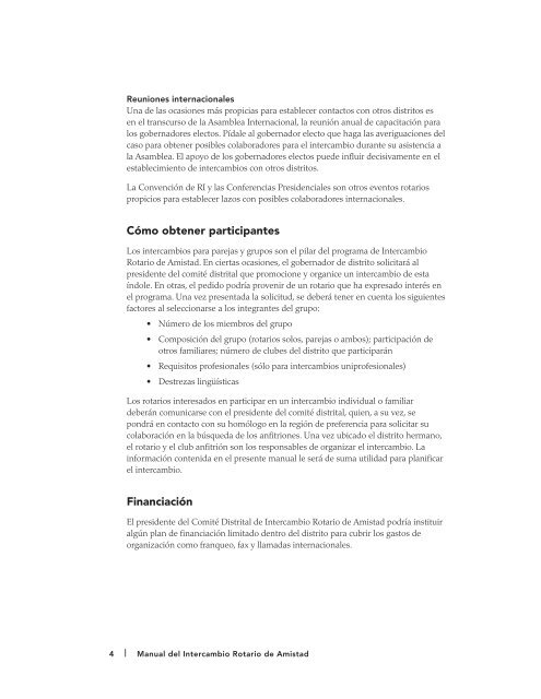 Manual del IntercaMbIo rotarIo de aMIstad - Rotary International