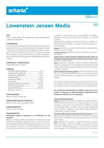 Lowenstein Jensen Medio - Laboratorios Britania