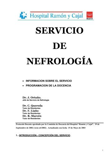 ESQUEMA de ROTACIONES de los RESIDENTES de NEFROLOGIA