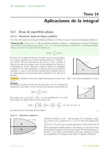 Aplicaciones de la integral - Departamento de Matemática Aplicada