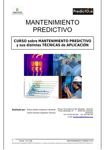 CURSO sobre MANTENIMIENTO PREDICTIVO y sus distintas ...