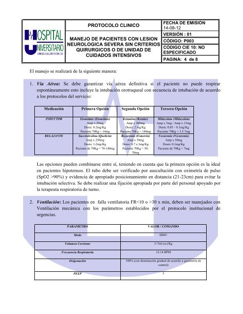 Protocolo Lesion Cerebral Severa HUHMP pdf - Instituto Nacional ...