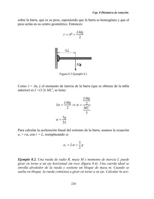 Capítulo 8. Dinámica de Rotación - DGEO