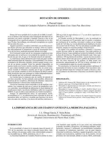 rotación de opioides - Revista de la Sociedad Española del Dolor