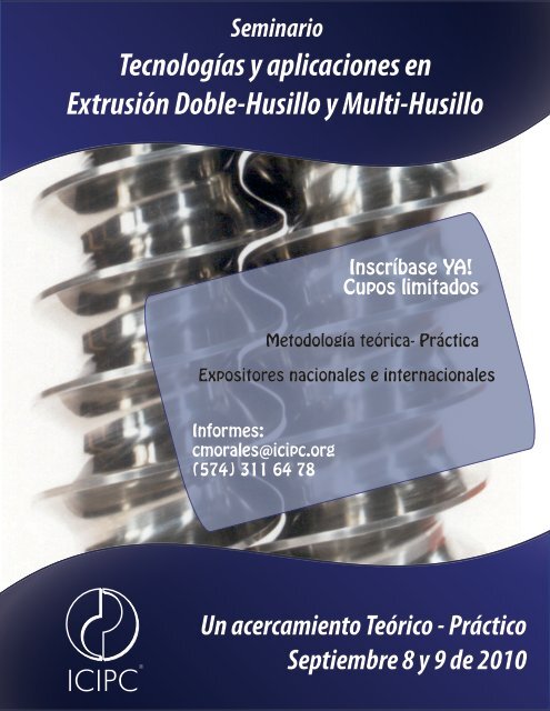 Tecnologías y aplicaciones en Extrusión Doble-Husillo y ... - ICIPC