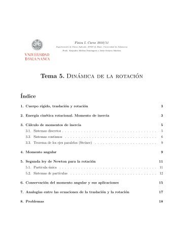 Tema 5. Dinámica de la rotación - OCW Usal - Universidad de ...