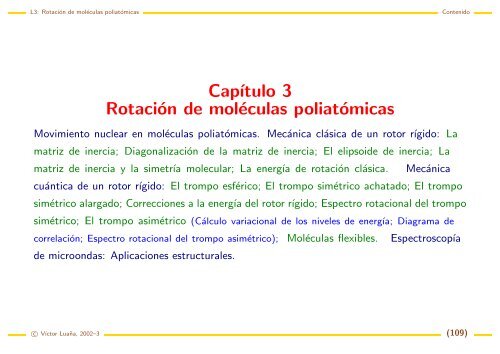 Capīıtulo 3 Rotación de moléculas poliatómicas