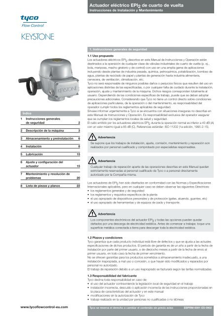 Actuador eléctrico EPI2 de cuarto de vuelta - Pentair Valves & Controls