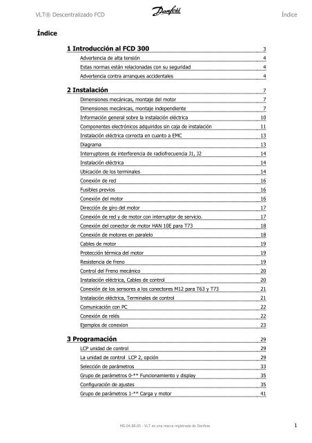 Manual de Funcionamiento VLT® FCD 300 - comser ltda.