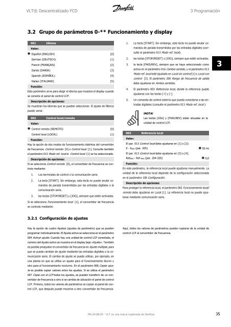 Manual de Funcionamiento VLT® FCD 300 - comser ltda.