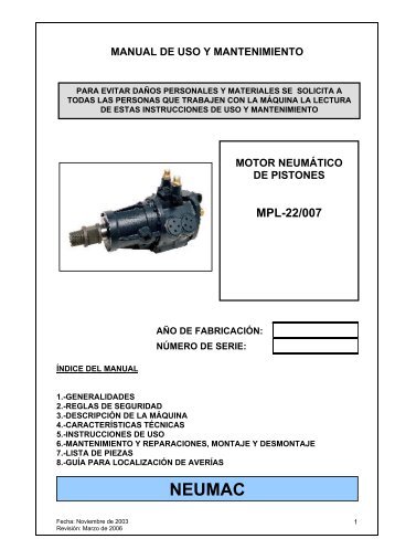 Manual MPL22/007 - neumac