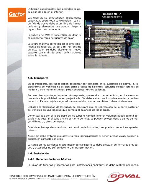 DISTRIBUIDOR MAYORISTA DE MATERIALES ... - Coval.com.co