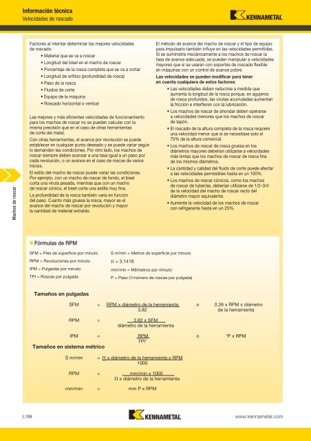 Machos de roscar - Kennametal