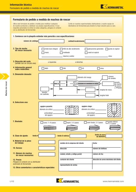 Machos de roscar - Kennametal