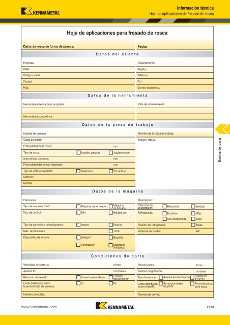 Machos de roscar - Kennametal