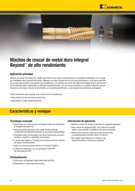 Machos de roscar - Kennametal