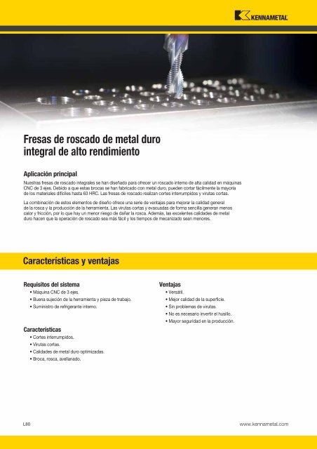 Machos de roscar - Kennametal