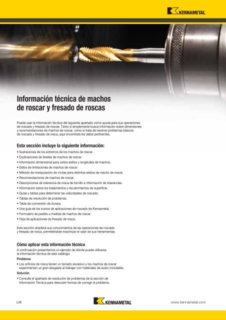 Machos de roscar - Kennametal