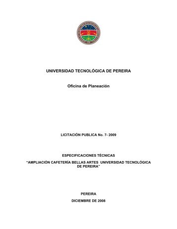 UNIVERSIDAD TECNOLÓGICA DE PEREIRA Oficina de Planeación