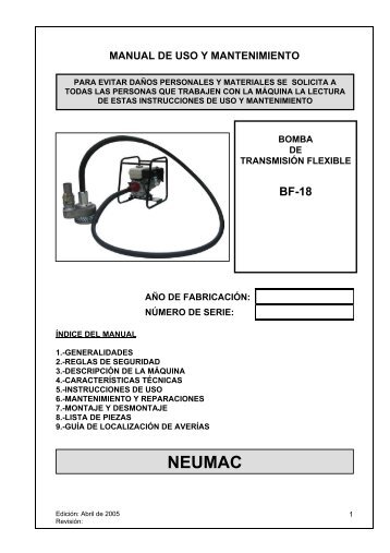 Manual bomba de transmisión flexible BF-18 - neumac