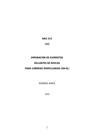 NAG 214 (14) APROBACIÓN DE ELEMENTOS SELLANTES DE ...