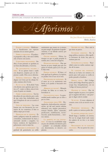 Descargar Revista - Colegio Oficial de Médicos de Asturias