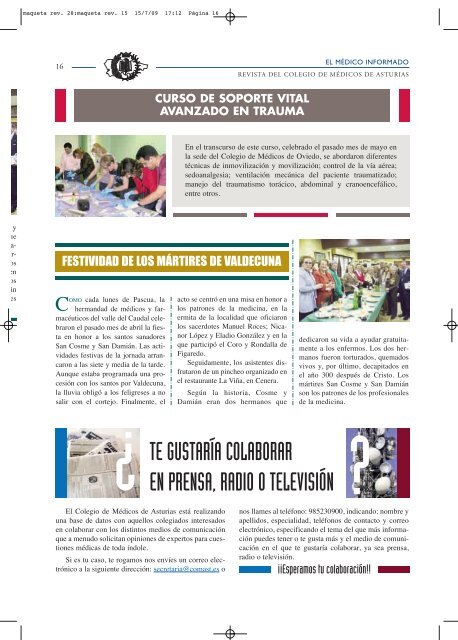 Descargar Revista - Colegio Oficial de Médicos de Asturias