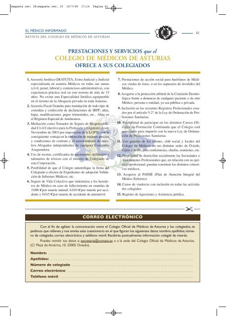 Descargar Revista - Colegio Oficial de Médicos de Asturias