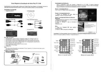Guia Rápido de Instalação da Série PlayTV USB