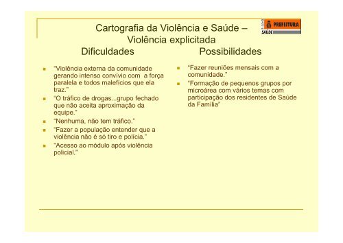 VIOLÊNCIA E SAÚDE VIOLÊNCIA E SAÚDE