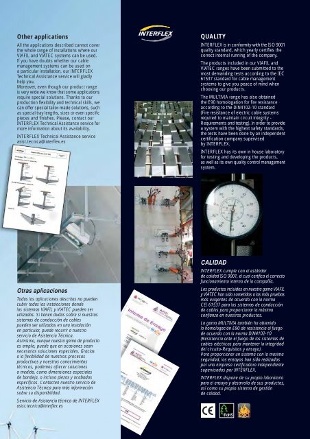 Cable tray systems Sistema de bandejas portacables - Interflex