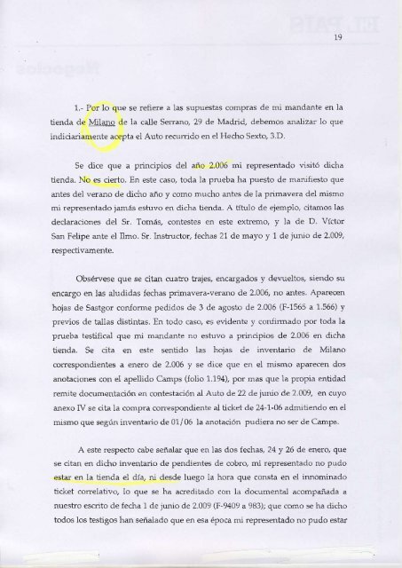 Recurso de apelación Camps contra auto Flors ... - Los Genoveses