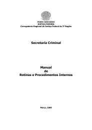 Secretaria Criminal Manual de Rotinas e Procedimentos ... - TRF