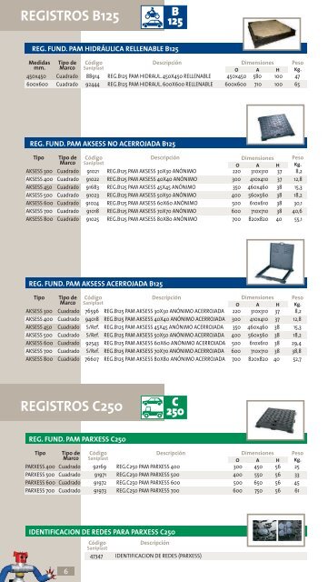 REGISTROS Y REJILLAS en fundición dúctil