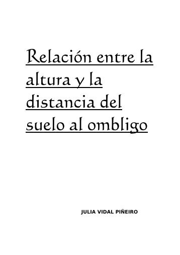 Relación entre la altura y la distancia del suelo al ombligo