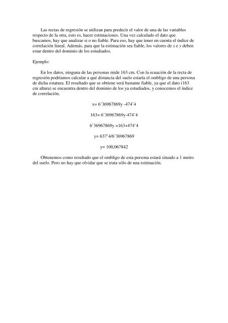 Relación entre la altura y la distancia del suelo al ombligo