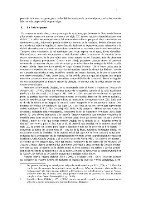 La fe en la dialefa. A propósito de la composición y la ... - Ars Metrica