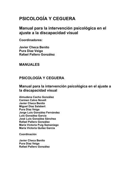 Psicología y ceguera - Servicio de Información sobre Discapacidad ...