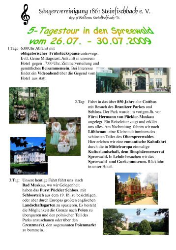 Jahresfahrt 2009 in den Spreewald (Einladung)!