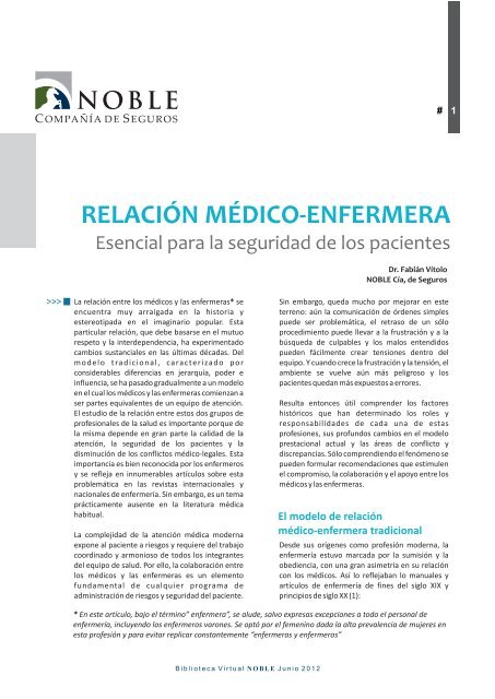 RELACIÓN MÉDICO-ENFERMERA - Noble