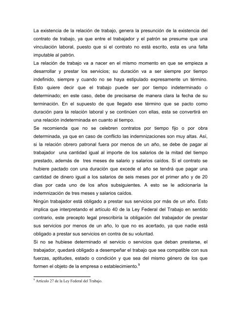 2. LA RELACIÓN DE TRABAJO. 2.1. Modalidades y elementos. Una ...