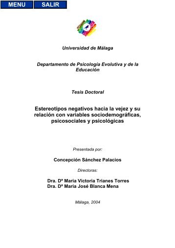 Estereotipos negativos hacia la vejez y su relación con variables ...