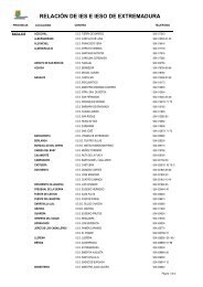 RELACIÓN DE IES E IESO DE EXTREMADURA