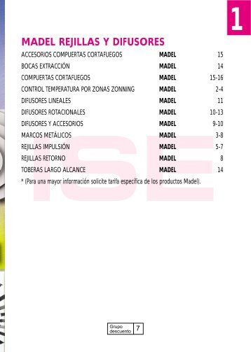 MADEL REJILLAS Y DIFUSORES - Ise.es