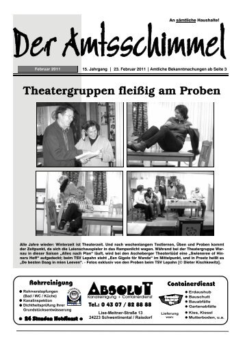 Theatergruppen fleißig am Proben - Amt Preetz Land