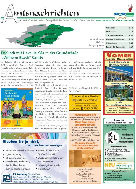 Mtsnachrichten - Amt Ostufer Schweriner See