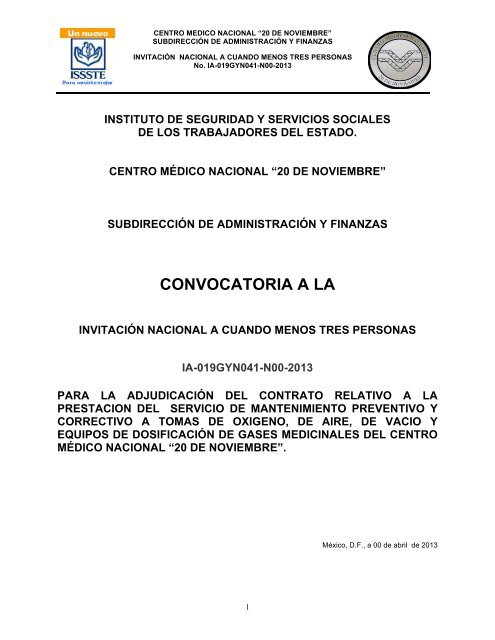 Convocatoria A La Issste