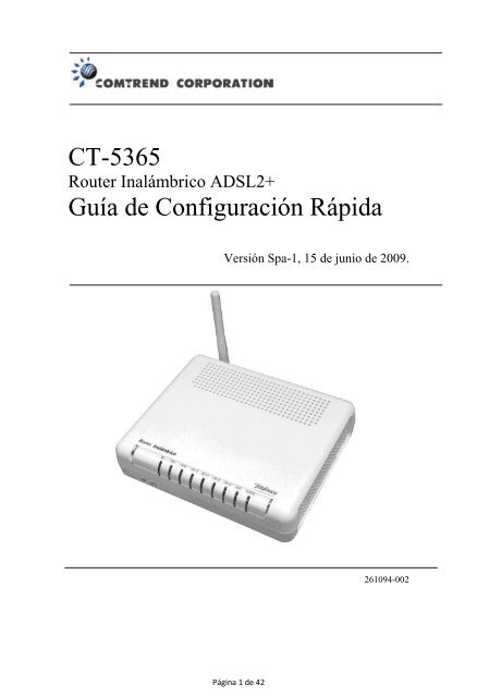 CT-5365 Guía de Configuración Rápida - Movistar